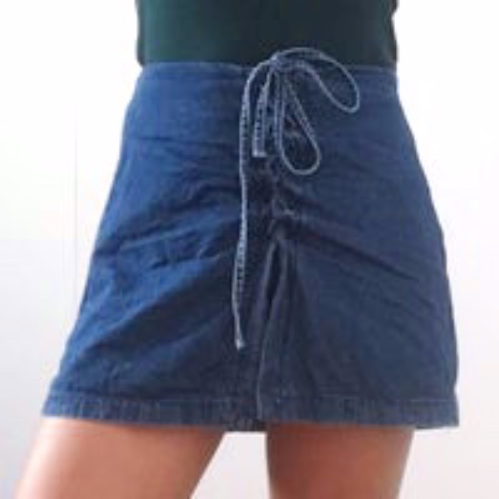 LF denim lace up skort size XS NWT